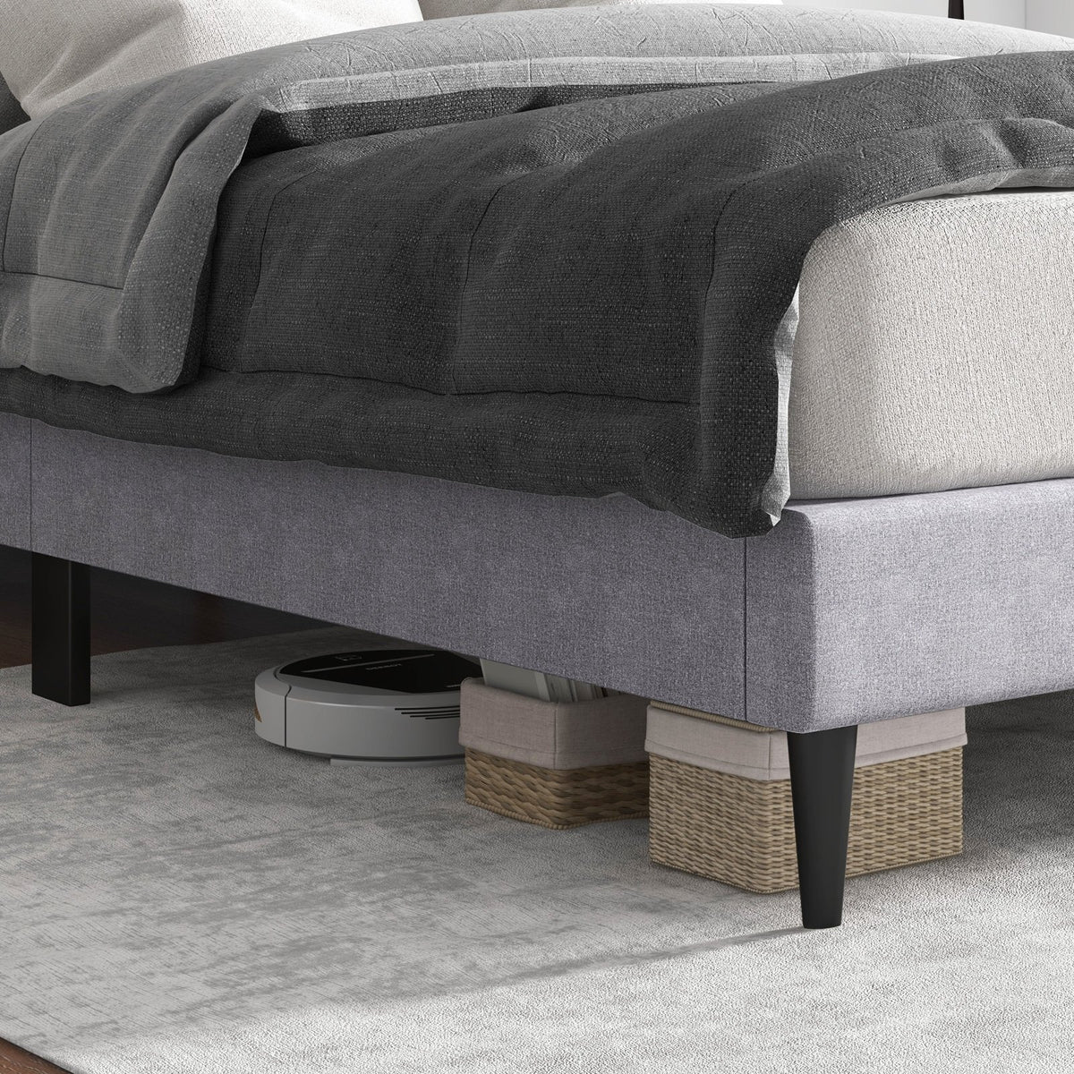 Queen Size Upholstered Platform Bed with Button Tufted Headboard-Queen Size view 7
