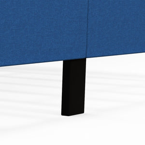 Queen Size Upholstered Platform Bed with Button Tufted Wingback Headboard-Blue view 8