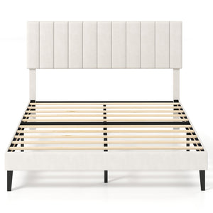 Queen Size Velvet Upholstered Platform Bed Frame view 4