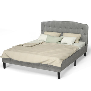 Queen Upholstered Headboard with Adjustable Heights-Light Gray view 5