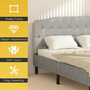 Queen Upholstered Headboard with Adjustable Heights-Light Gray view 8