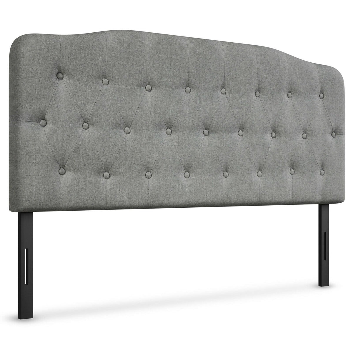 Queen Upholstered Headboard with Adjustable Heights-Light Gray view 9