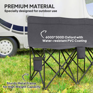 6 Seat Folding Camping Chair with Cup Holder and Carrying Case for Camping, Picnic, Sport Events, Black – view 19
