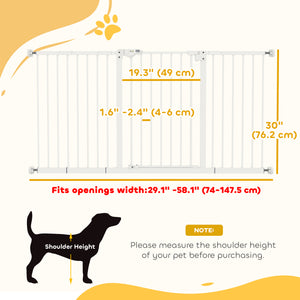 30 Inch Tall Pet Gate with Door Dog Gate and Barrier Indoor for Stairs Includes 7", 8", 12" Extensions Kit – view 6