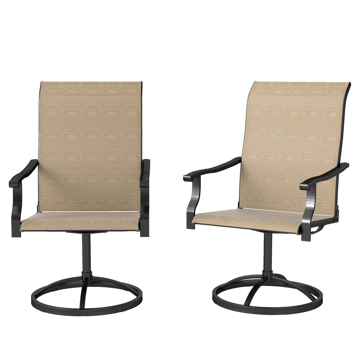 Outdoor Swivel Dining Chairs Set of 2, High Back Swivel Chairs with All Weather Mesh for Deck, Backyard – view 8