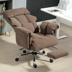 Desk Chair, Computer Office Chair with Footrest, Adjustable Backrest and Headrest, Black – view 14