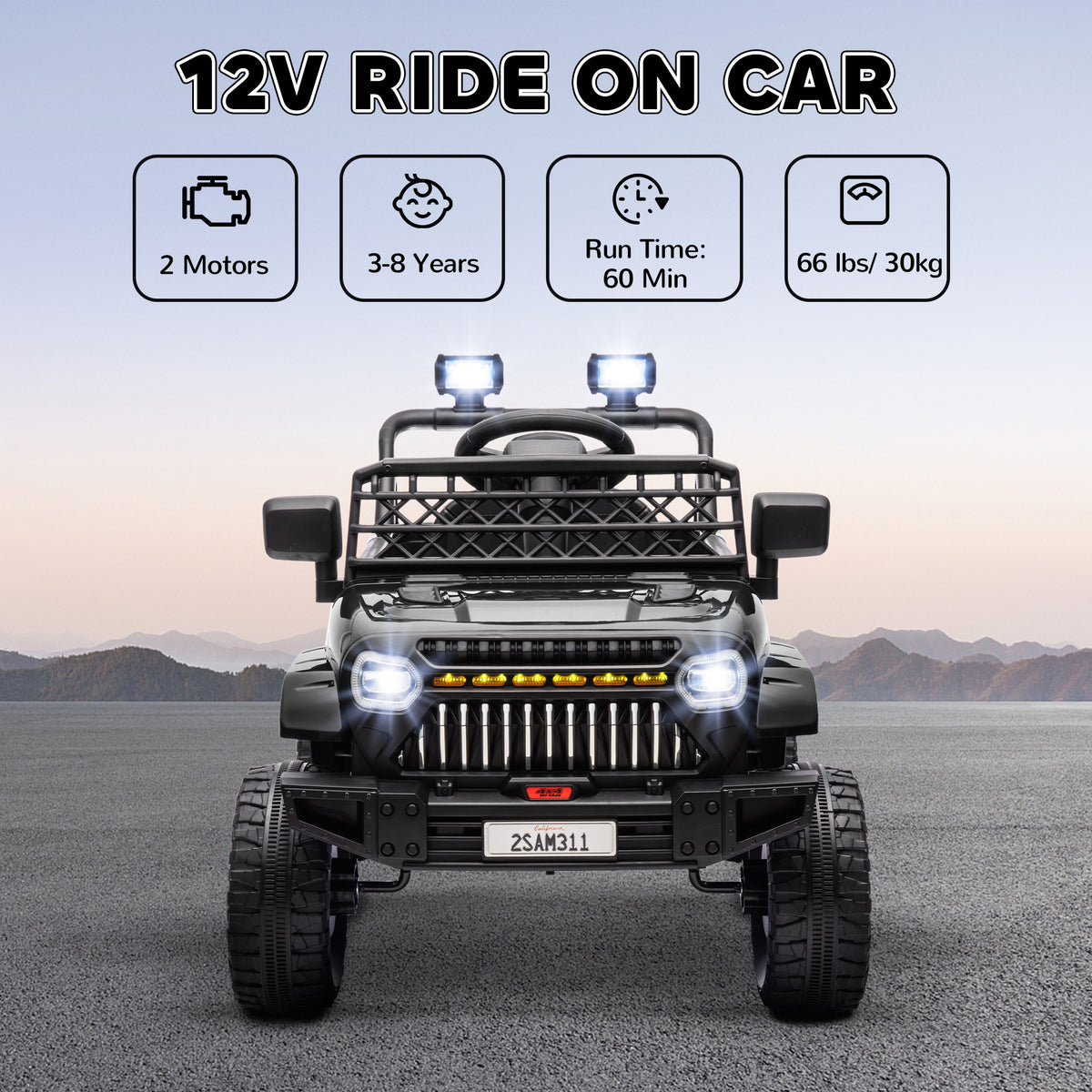 Qaba 12V Ride on Truck, Electric Car for Kids with Remote Control, Suspension, 3 Speeds, USB Music Headlights