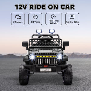 Qaba 12V Ride on Truck, Electric Car for Kids with Remote Control, Suspension, 3 Speeds, USB Music Headlights