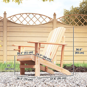 Classic Adirondack Chair Muskoka Chair, Garden Deck Chair with Cup Holder for Patio, Indoor, Backyard, White – view 9