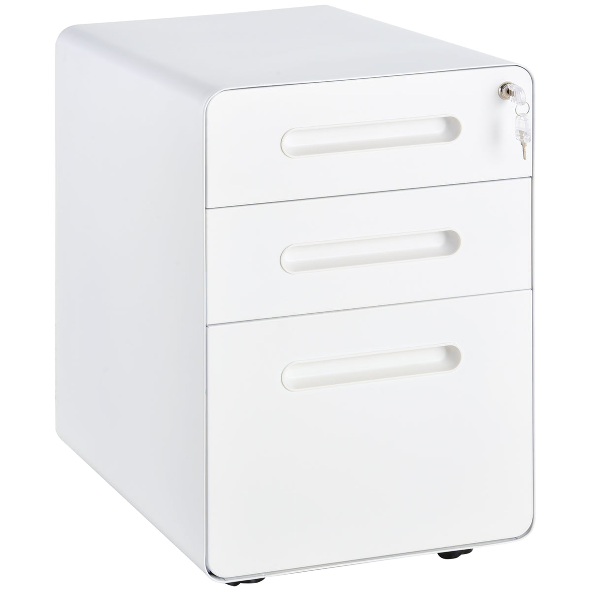 Lockable File Cabinet, Steel Filing Cabinet on Wheels for Legal, A4, Letter Size, Home Office