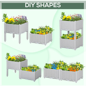 1 Piece Raised Garden Bed PP Raised Flower Bed Vegetable Herb Grow Box Stand Brown – view 18