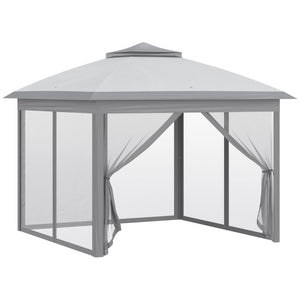 11' x 11' Pop Up Gazebo, Double Roof Foldable Height Adjustable Canopy Tent with Mesh Sidewalls – view 15