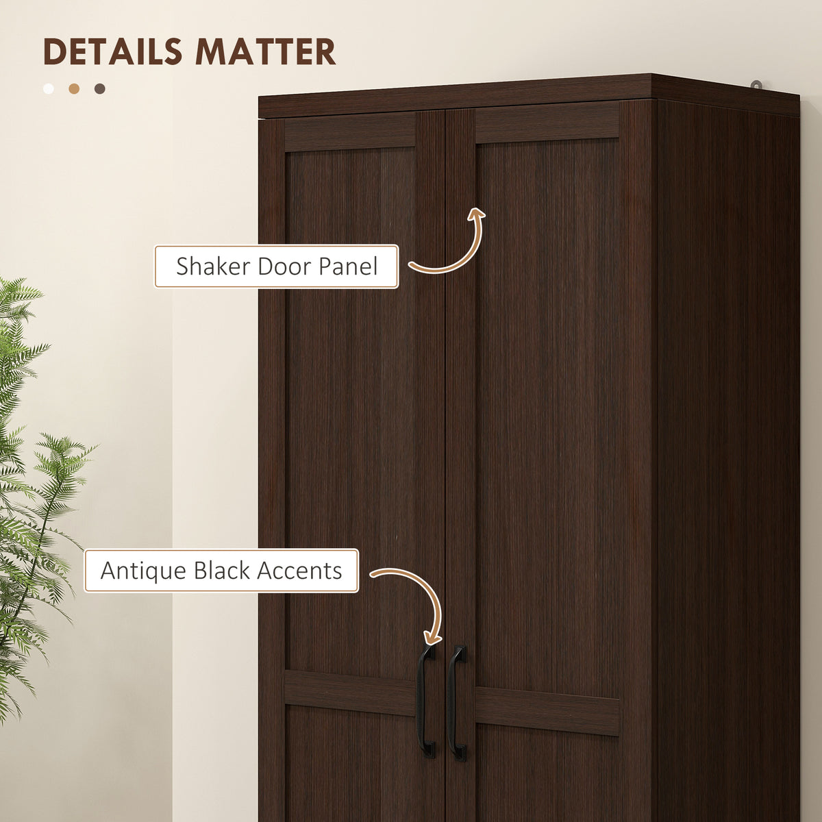 63" Kitchen Storage Cabinet, 5-tier Pantry Cabinet with Doors and Adjustable Shelves for Dining Room, Black – view 13