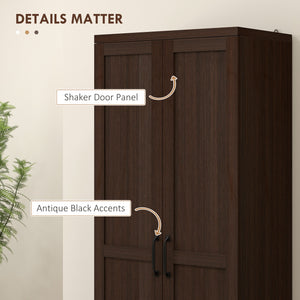 63" Kitchen Storage Cabinet, 5-tier Pantry Cabinet with Doors and Adjustable Shelves for Dining Room, Black – view 13