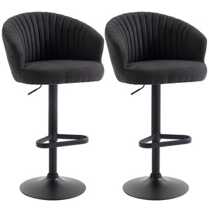 Bar Stools Set of 2, Swivel Counter Height Barstools with Back, Footrest, Adjustable Height, Beige – view 8