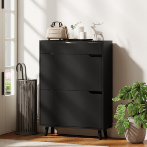 Narrow Shoe Cabinet for Entryway with 2 Flip Drawers, Top Drawer and Adjustable Shelves for 12 Pairs of – view 7