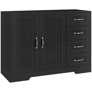 Modern Sideboard Buffet Cabinet with Drawers and Beadboard Door Cupboard Kitchen Storage Cabinet White – view 8