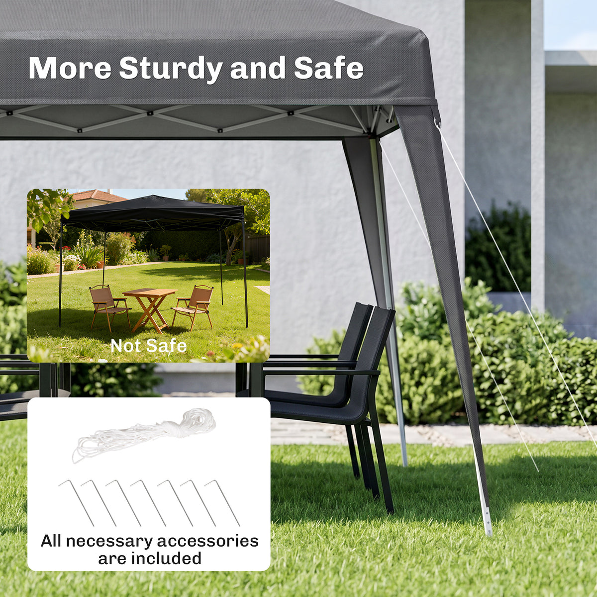8' x 8' Pop Up Canopy, Outdoor Folding Tent, Portable Party Tent with Carrying Bag for Camping, Party – view 19