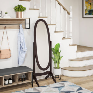 Floor Standing Mirror Full Length Mirror with Adjustable Angle Oval Frame for Dressing Room Bedroom Living – view 14