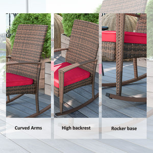 Outdoor PE Rattan Rocking Chair, Garden Glider Rocking Chair – view 6