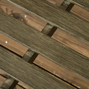 Outdoor Garden Bench, Metal Bench, Wood Look Slatted Frame Furniture for Patio, Park, Porch, Lawn, Yard, Deck, Black