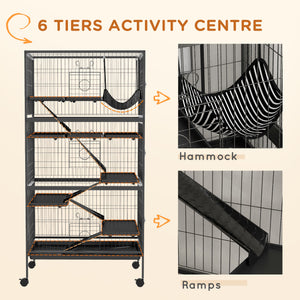 5-Tier Rolling Small Animal Cage, Deluxe Guinea Pig Cage, Ferret Cage for Mink Chinchilla Kitten Rabbit – view 26