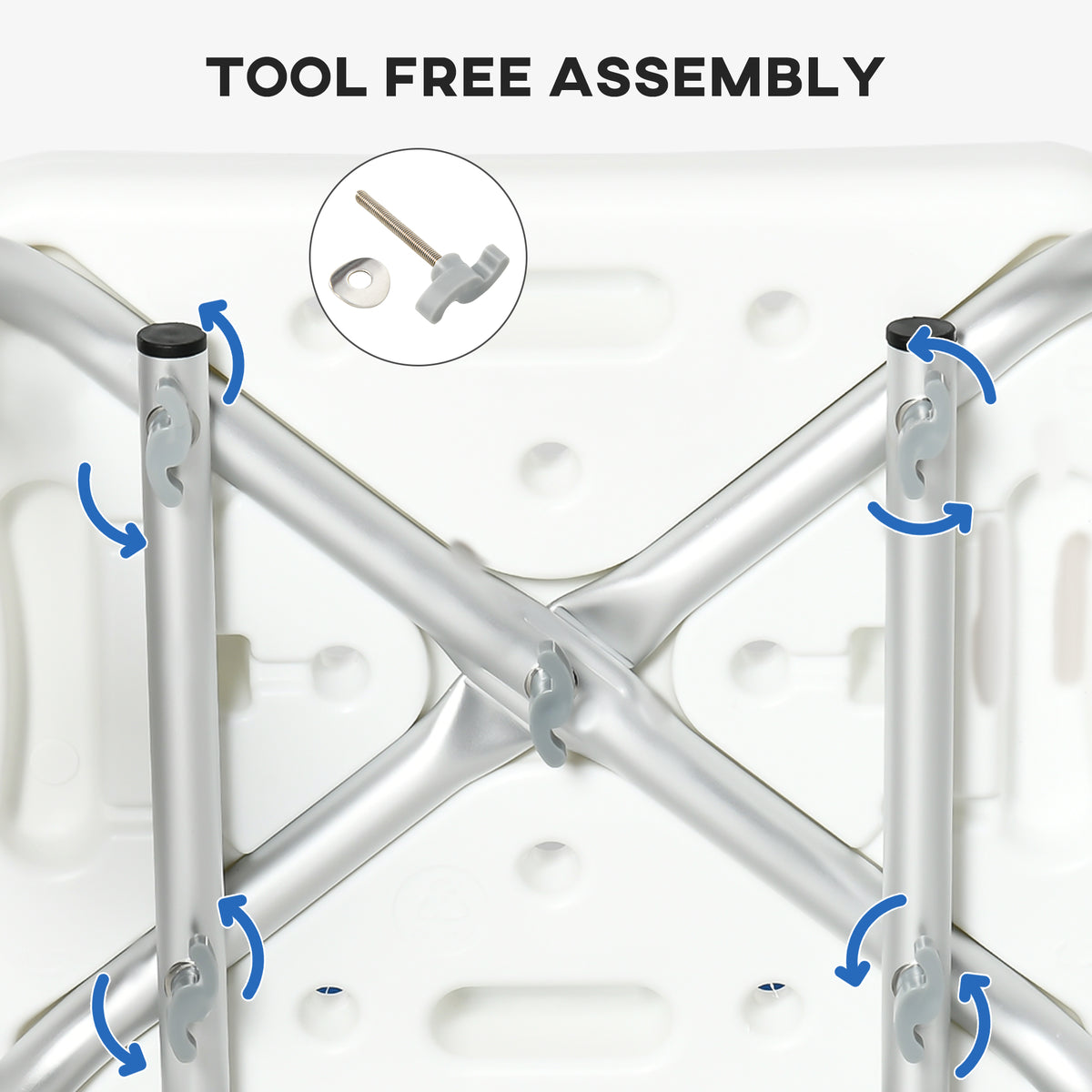 Adjustable Shower Chair with Arms and Back, Bath Chair with Regular Seat – view 6
