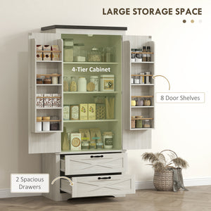 Farmhouse Kitchen Pantry Storage Cabinet, 64" Freestanding Kitchen Pantry Cabinet with Drawers – view 25