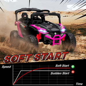 Qaba 12V Kids Ride On Truck with Dual Motors, Rear Suspension, Remote Control for 3-5 Years Boys Girls