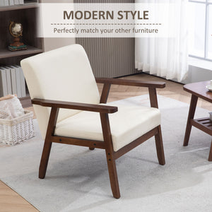 Accent Chairs with Cushioned Seat, Upholstered Linen-Feel Armchair with Adjustable Feet for Bedroom – view 17