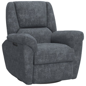 Power Recliner Chair, Fabric Upholstered Recliner Chair with USB Ports, Swivel and Rocking Function – view 8