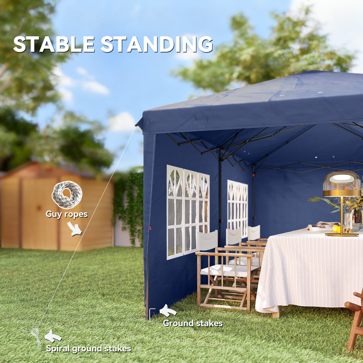 10' x 20' Outdoor Pop Up Canopy Tent Party Tent Instant Shelter W/ Carrying Bag, Blue – view 6