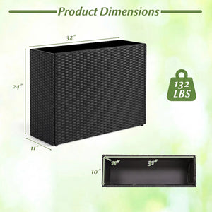 Raised Garden Bed All-Weather PE Rattan Wicker Flowerpot with Liner view 3