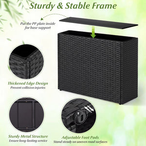 Raised Garden Bed All-Weather PE Rattan Wicker Flowerpot with Liner view 7