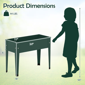 Raised Garden Bed Elevated Metal Gardening Box with Legs-Green view 5