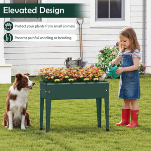 Raised Garden Bed Elevated Metal Gardening Box with Legs-Green view 6