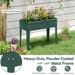 Raised Garden Bed Elevated Metal Gardening Box with Legs-Green view 7