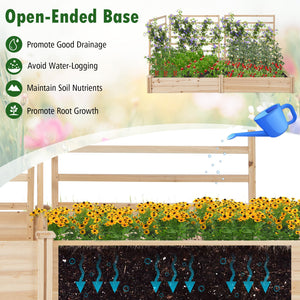 Raised Garden Bed with 2 Planter Boxes and 3 Trellis-Natural view 8