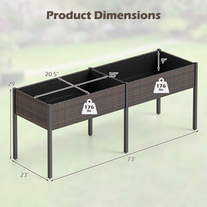 Raised Garden Bed with Legs and Removable Liner for Vegetables Herbs Patio-Brown view 5