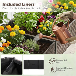 Raised Garden Bed with Legs and Removable Liner for Vegetables Herbs Patio-Brown view 8