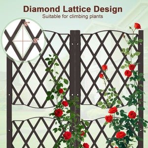 Raised Garden Bed with Trellis for Climbing Plants-Coffee view 6