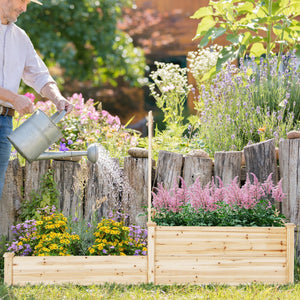 Raised Garden Bed with Trellis-Natural view 3