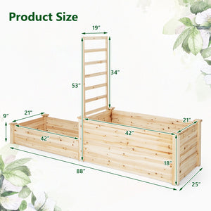 Raised Garden Bed with Trellis-Natural view 5