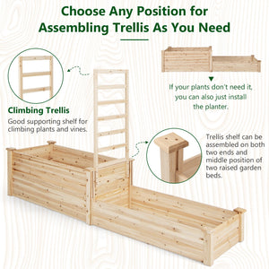 Raised Garden Bed with Trellis-Natural view 7