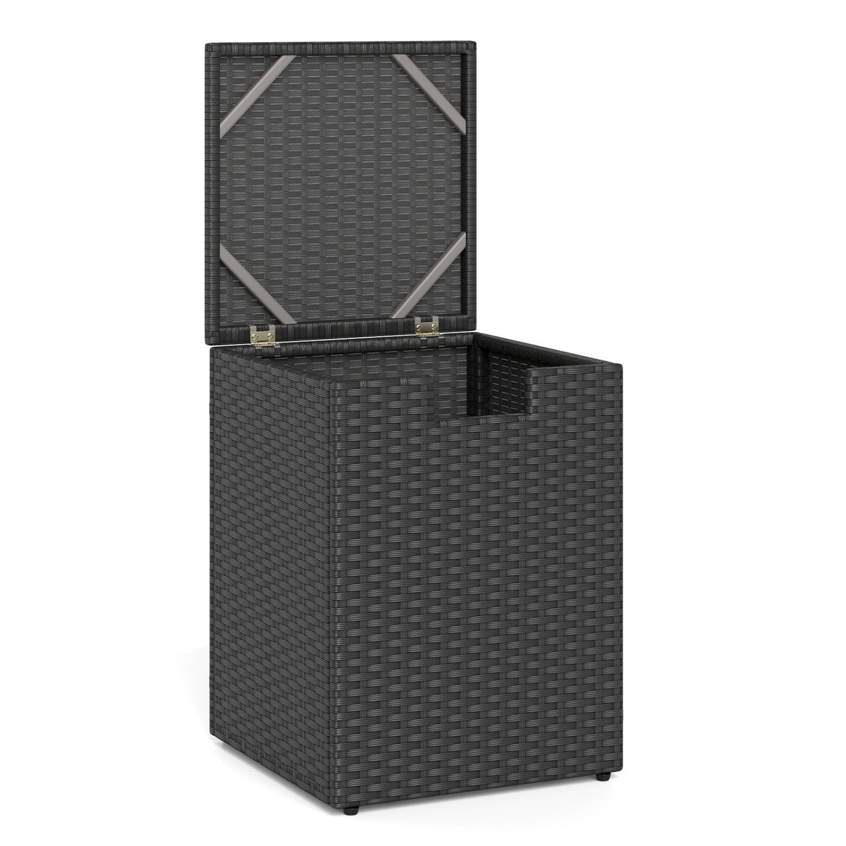 Rattan Propane Tank Cover Patio Hideaway Tank Side Table-Black view 6