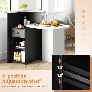 Reception Office Desk with Open Shelf and Lockable Drawer-Black view 9