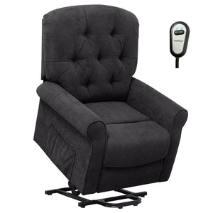 Recliner Chair Sofa for Elderly with Side Pocket and Remote Control-Black view 7