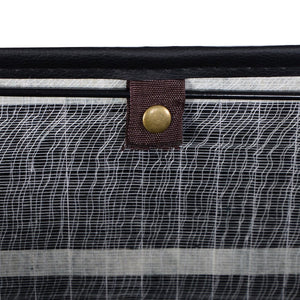 Rectangle Bamboo Hamper Laundry Basket Washing Cloth Bin Storage Bag Lid 3 color-Black view 5