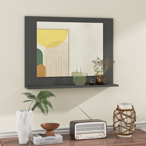 Rectangle Bathroom Mirror with Shelf 23.5 x 17.5 Inch and Wood Frame-Gray view 8