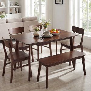 Rectangle Dining Table for 4-6 People 47 inches Kitchen Table-Walnut view 6